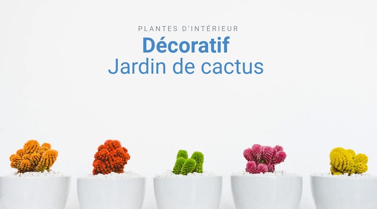Jardin de cactus décoratif Modèle d'une page