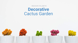 Awesome One Page Template For Decorative Cactus Garden