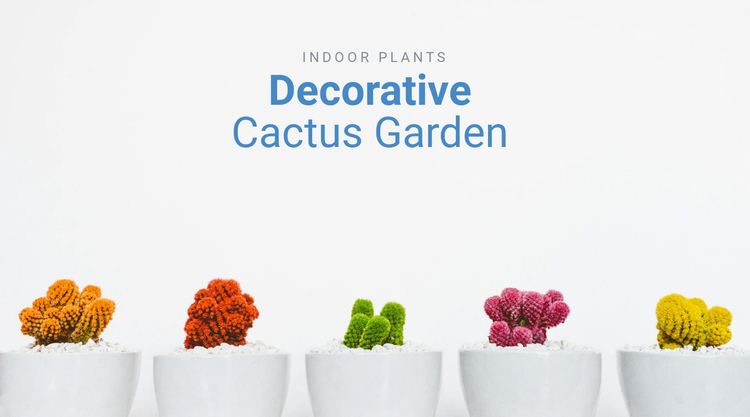 Decorative cactus garden  One Page Template