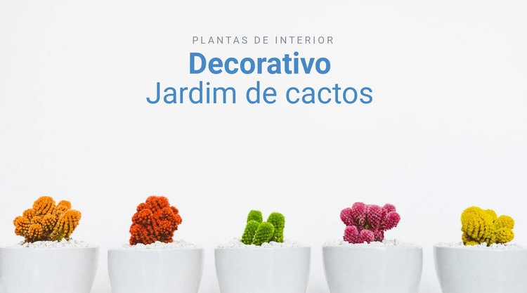 Jardim decorativo de cactos Maquete do site