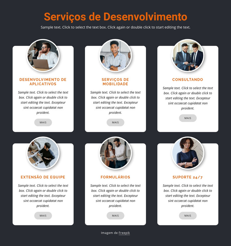 Desenvolvimento móvel Modelo HTML