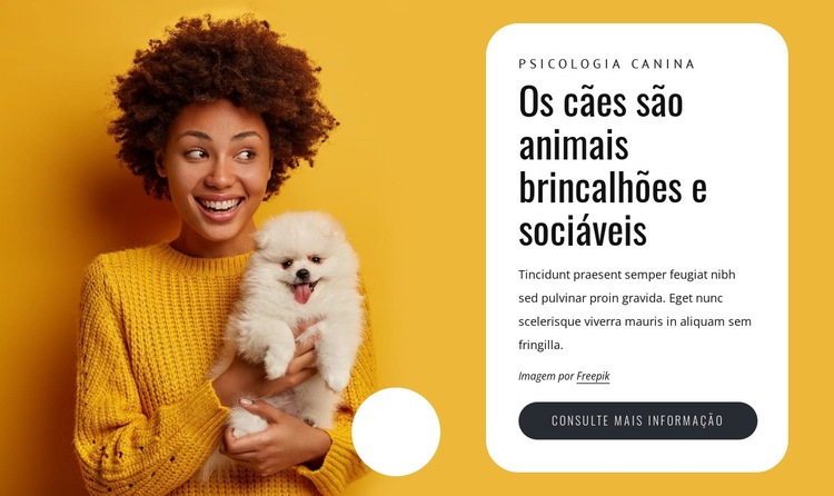 Cães são brincalhões Modelo HTML5