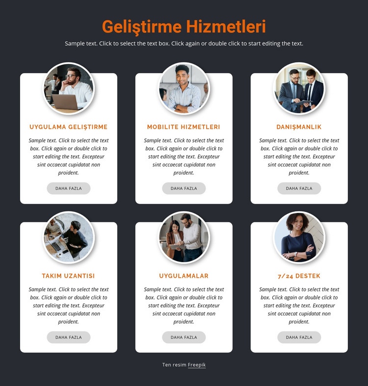 Mobil geliştirme HTML5 Şablonu