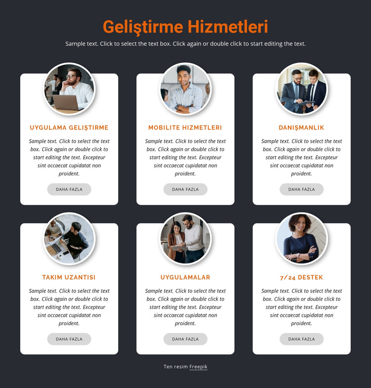 Mobil geliştirme Web Sitesi Şablonu