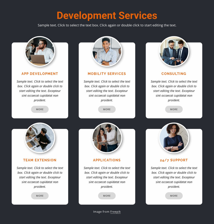 Mobile development Website Mockup