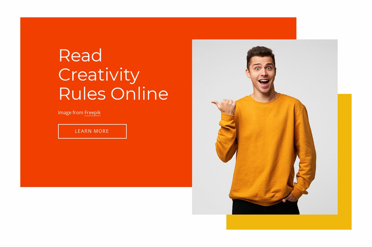 Creativity rules online Landing Page