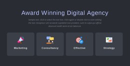 Award Winning Agency Services Landing Page