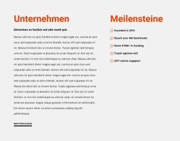 Meilensteine - Kostenlose Website-Vorlage