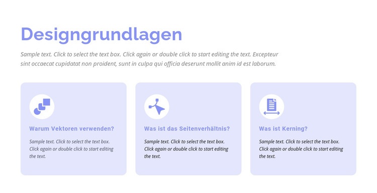 Designgrundlagen Website Builder-Vorlagen