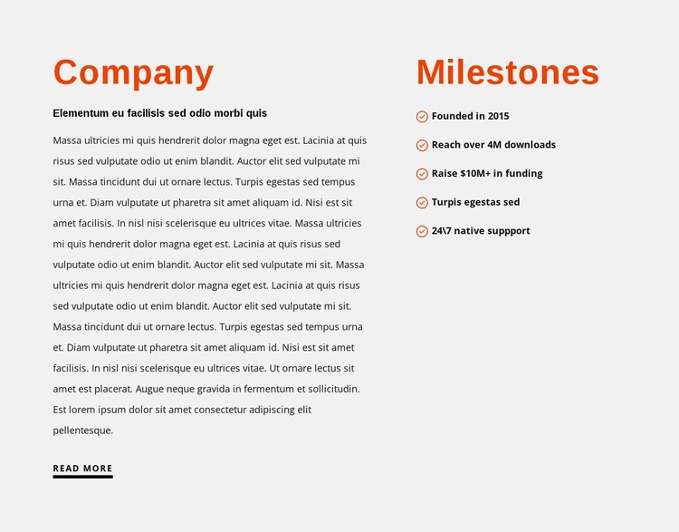 Milestones Elementor Template Alternative