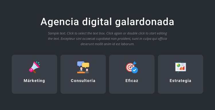 Servicios de agencia galardonados Página de destino