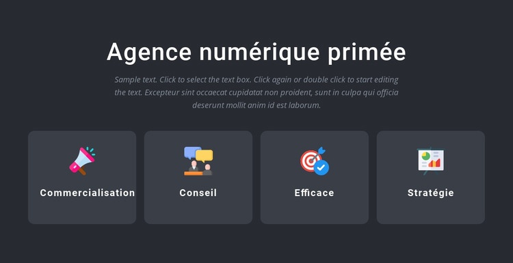 Services d'agence primés Page de destination