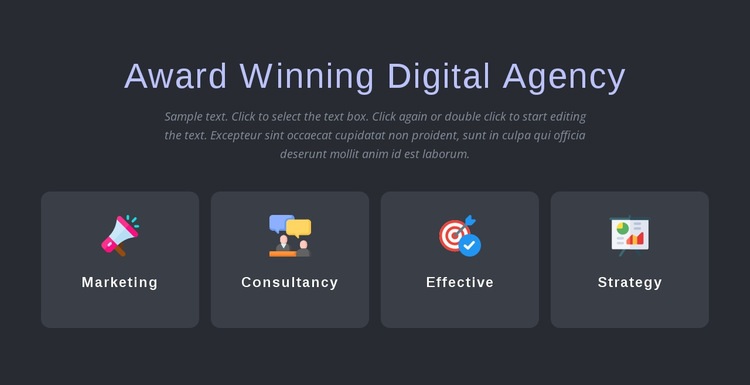 Award winning agency services Homepage Design