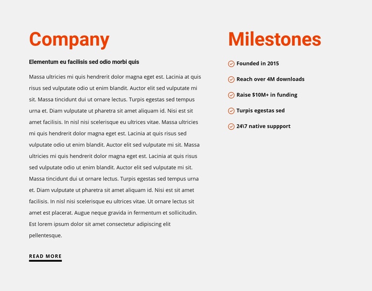 Milestones Homepage Design