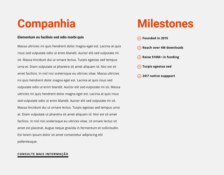 Milestones Modelos de construtor de sites