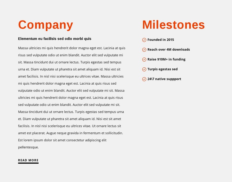 Milestones Web Page Design
