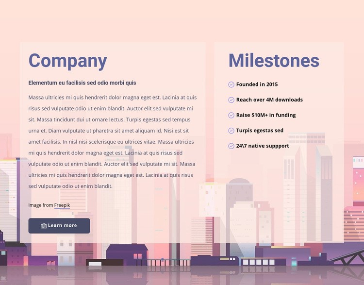 About development company Homepage Design