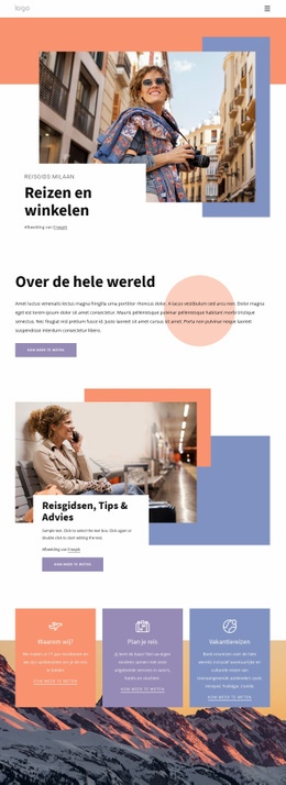 Winkelen In Milaan - Mockup-Sjabloon Voor Websites