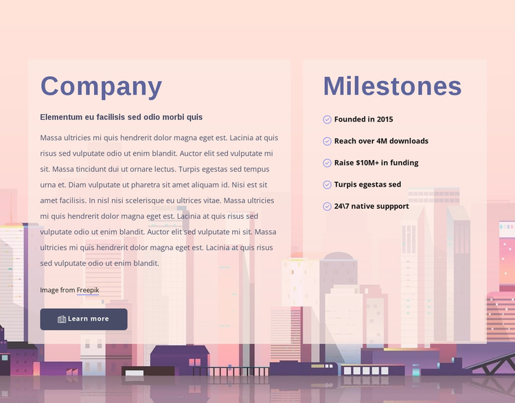 About development company One Page Template