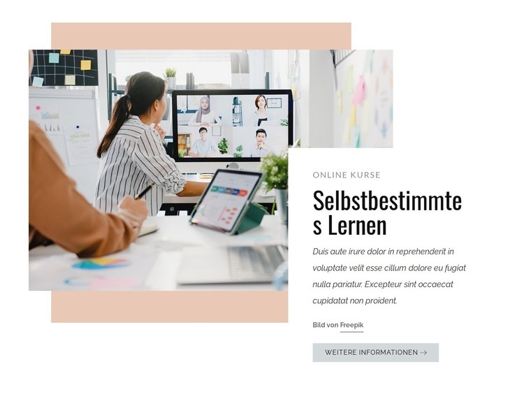 Lernen im Selbststudium Website Builder-Vorlagen