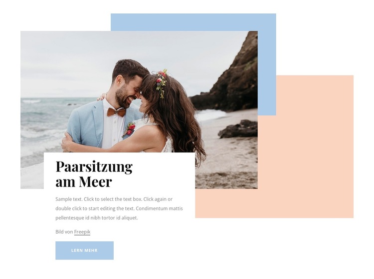 Paarsession am Meer Website-Vorlage