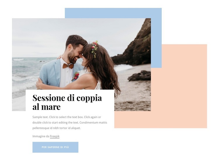 Sessione di coppia in riva al mare Progettazione di siti web