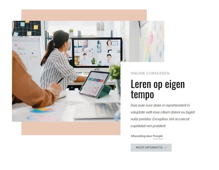 Leren in je eigen tempo Website mockup