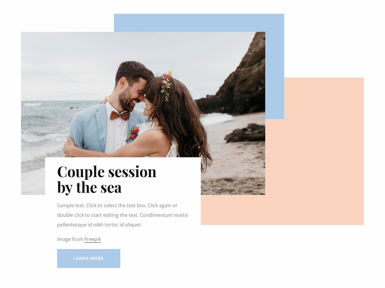 Couple session by the sea Website Template