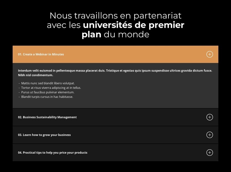 Une plateforme de confiance Maquette de site Web