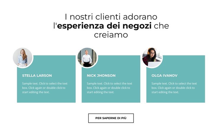 Per tutta la squadra Costruttore di siti web HTML