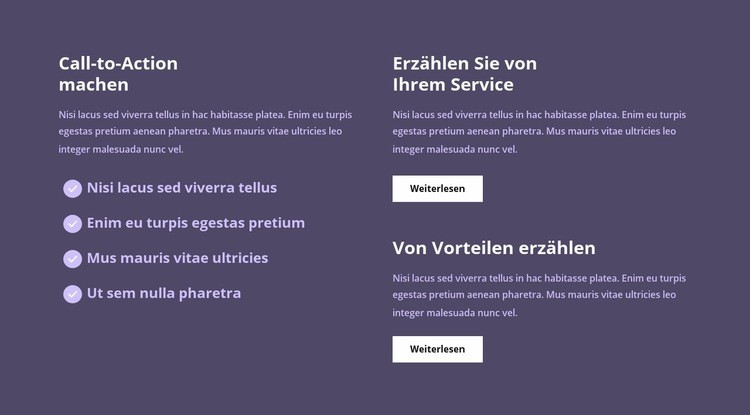 Viel Text in Spalten Website Builder-Vorlagen