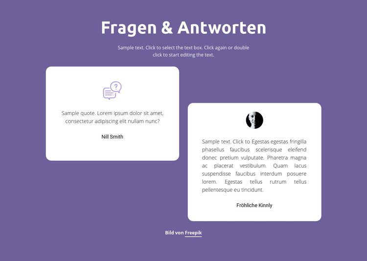 Schnelle Antworten Website-Vorlage