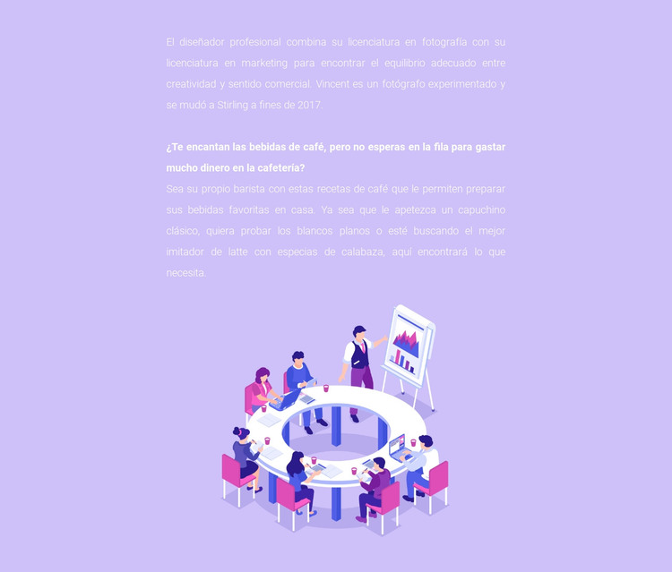 Mucho texto e ilustraciones Plantilla HTML