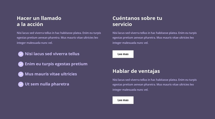 Mucho texto en columnas Plantilla Joomla