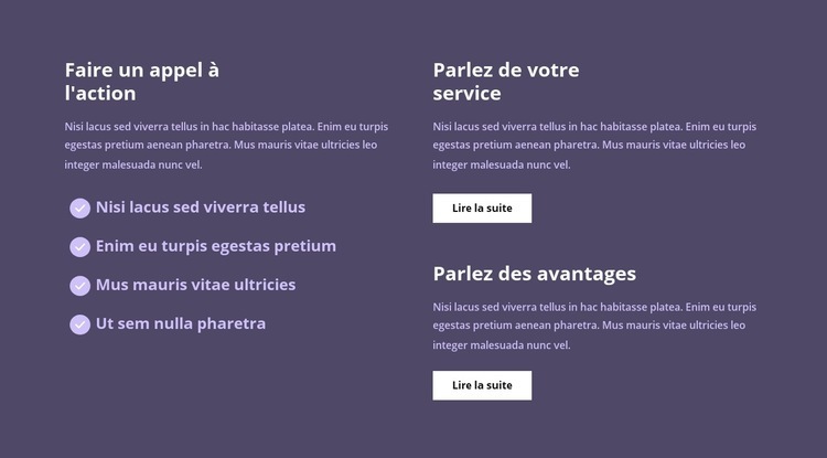 Beaucoup de texte dans les colonnes Conception de site Web