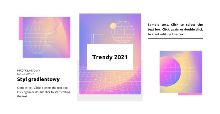 Trendy gradientowe 2021 Motyw WordPress