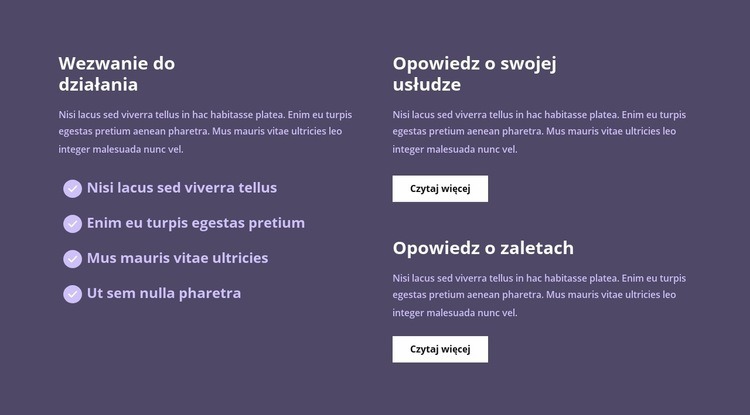 Dużo tekstu w kolumnach Szablon HTML5