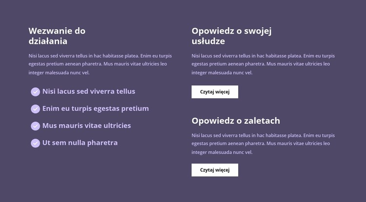 Dużo tekstu w kolumnach Szablon Joomla