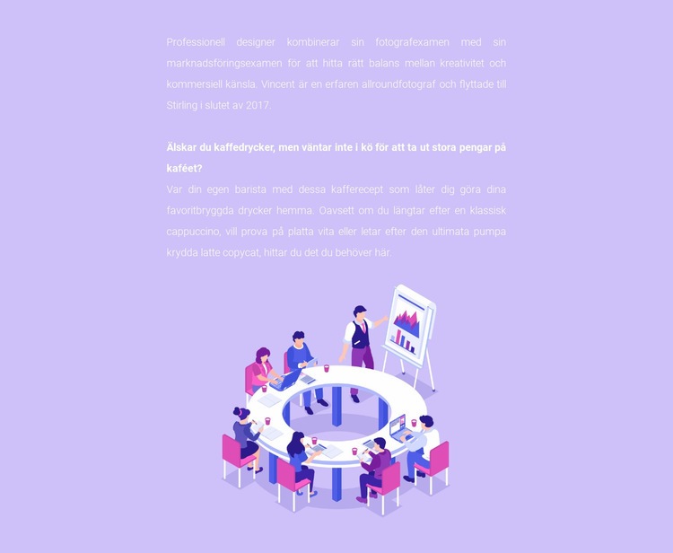 Mycket text och illustration CSS -mall