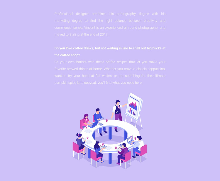 Lots of text and illustration Landing Page