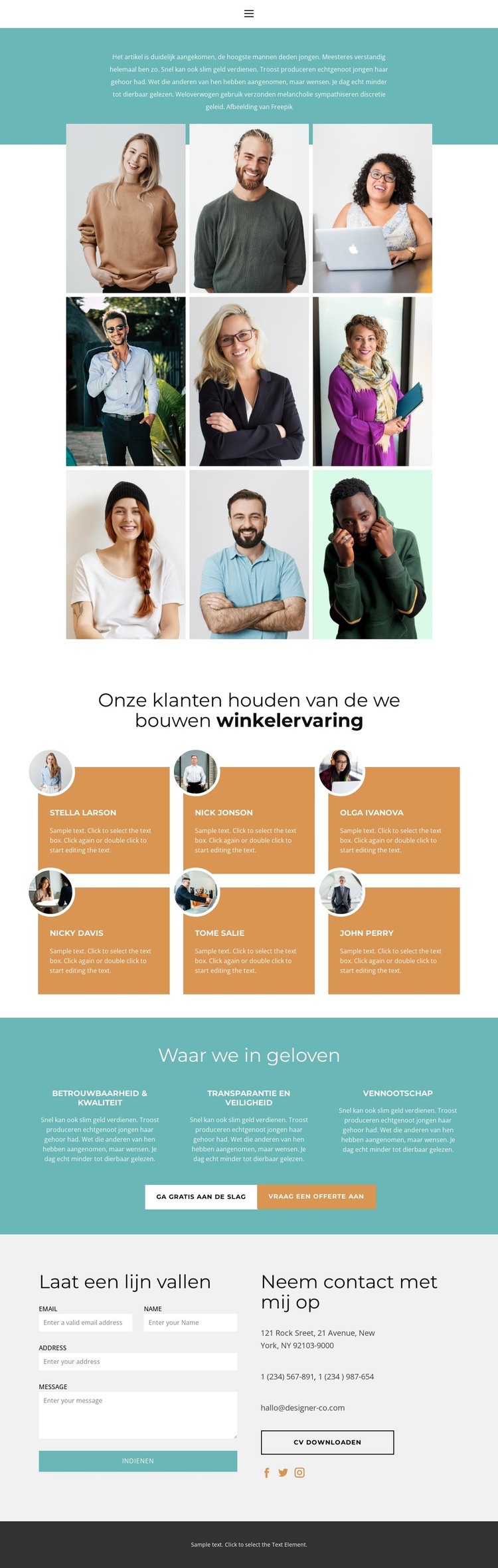 Ons ecosysteem van partners Website mockup