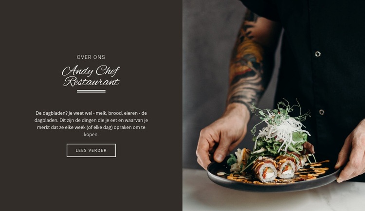 Andy Chief Restaurant Website ontwerp