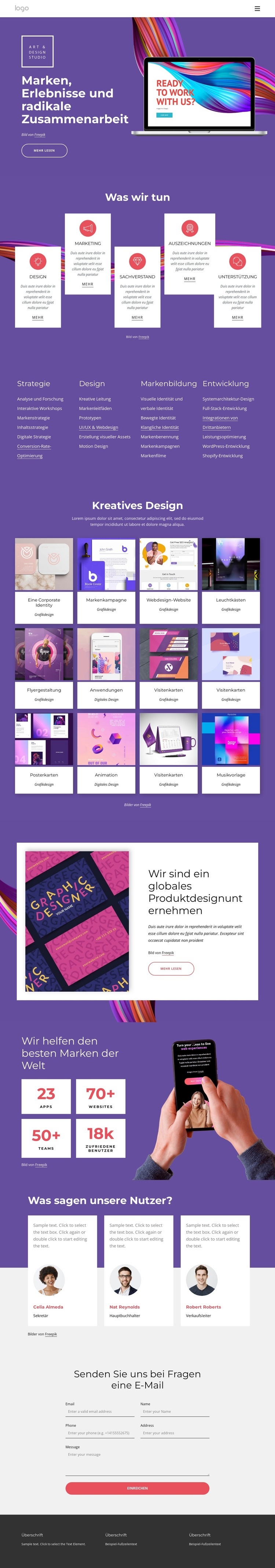 Gutes Design weckt Emotionen und soll gefühlt werden HTML Website Builder