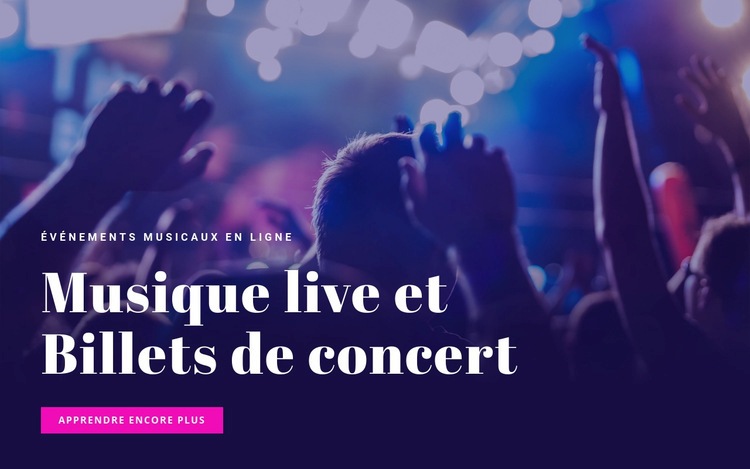 Billets de concert et mosaïque en direct Modèles de constructeur de sites Web