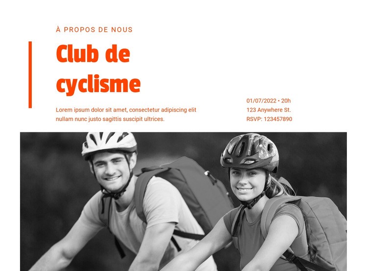  Cours d'habileté cycliste Maquette de site Web