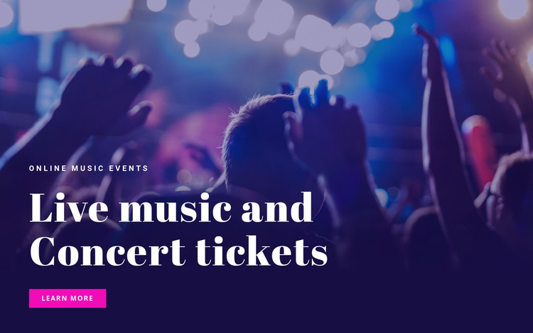 Live mosic and concert tickets  Homepage Design