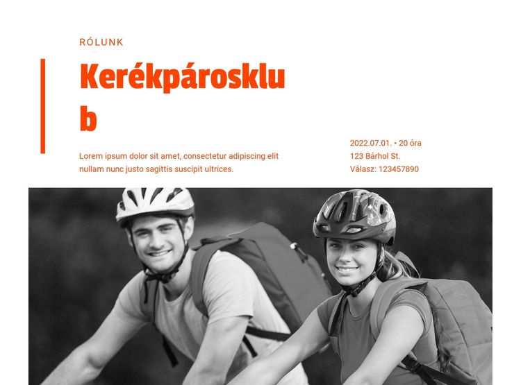  Kerékpáros ügyességi tanfolyamok Weboldal sablon