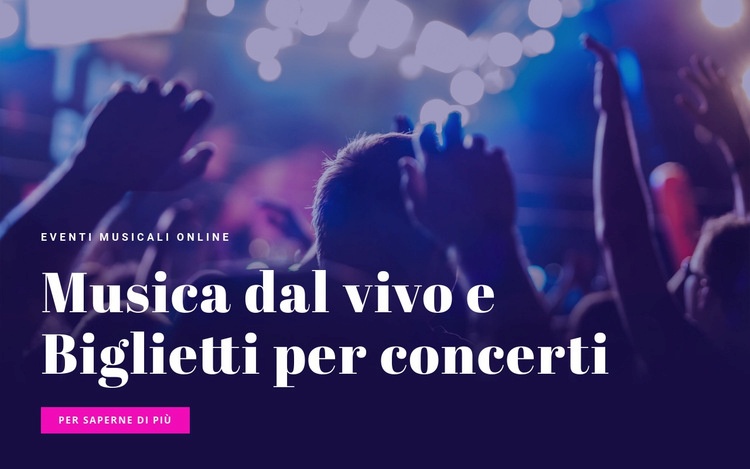 Mosic live e biglietti per concerti Mockup del sito web