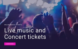 Live Mosic And Concert Tickets - Easy-To-Use One Page Template