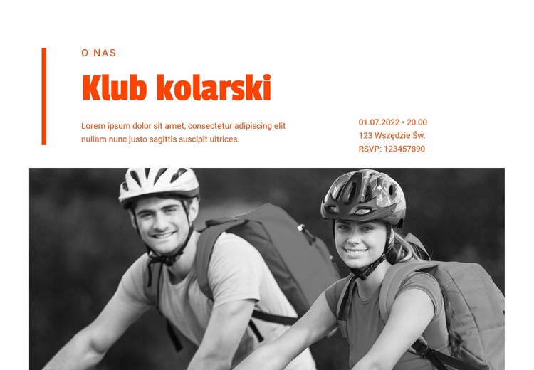  Kursy umiejętności rowerzystów Makieta strony internetowej